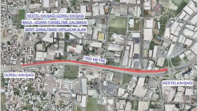 Bursa Büyükşehir Belediyesi Ulaşım Daire Başkanlığı tarafından Kestel Kavşağı ile