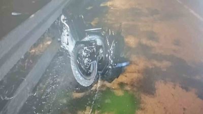 BURSA’NIN KARACABEY İLÇESİ CANBALI KÖPRÜSÜ YAKINLARINDA TEK TARAFLI MOTOSİKLET KAZASI