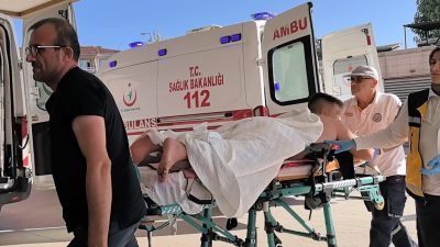 BURSA'NIN İNEGÖL İLÇESİNDE BAHÇEDE SALÇA KAYNATILAN KAZANININ DEVRİLMESİ SONUCU 4