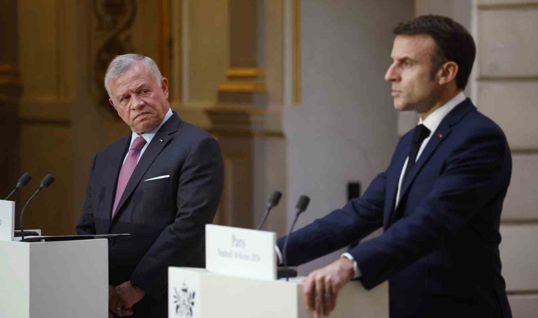 ÜRDÜN KRALI II. ABDULLAH İLE FRANSA CUMHURBAŞKANI EMMANUEL MACRON ARASINDA