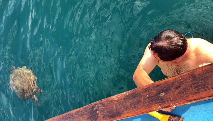 ANTALYA'NIN ALANYA İLÇESİNDE, TARİHİ TERSANE ÖNÜNDE SABAH SAATLERİNDE DALIŞ YAPMAK