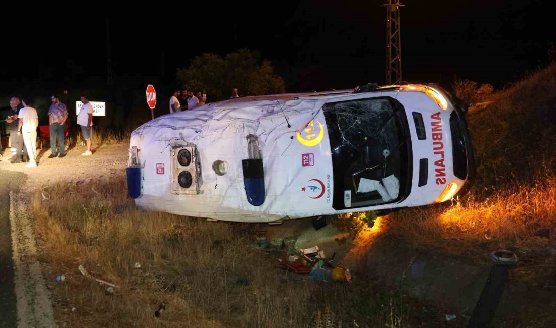ELAZIĞ’DA AMBULANSIN ŞARAMPOLE DEVRİLMESİ SONUCU MEYDANA GELEN TRAFİK KAZASINDA, 3