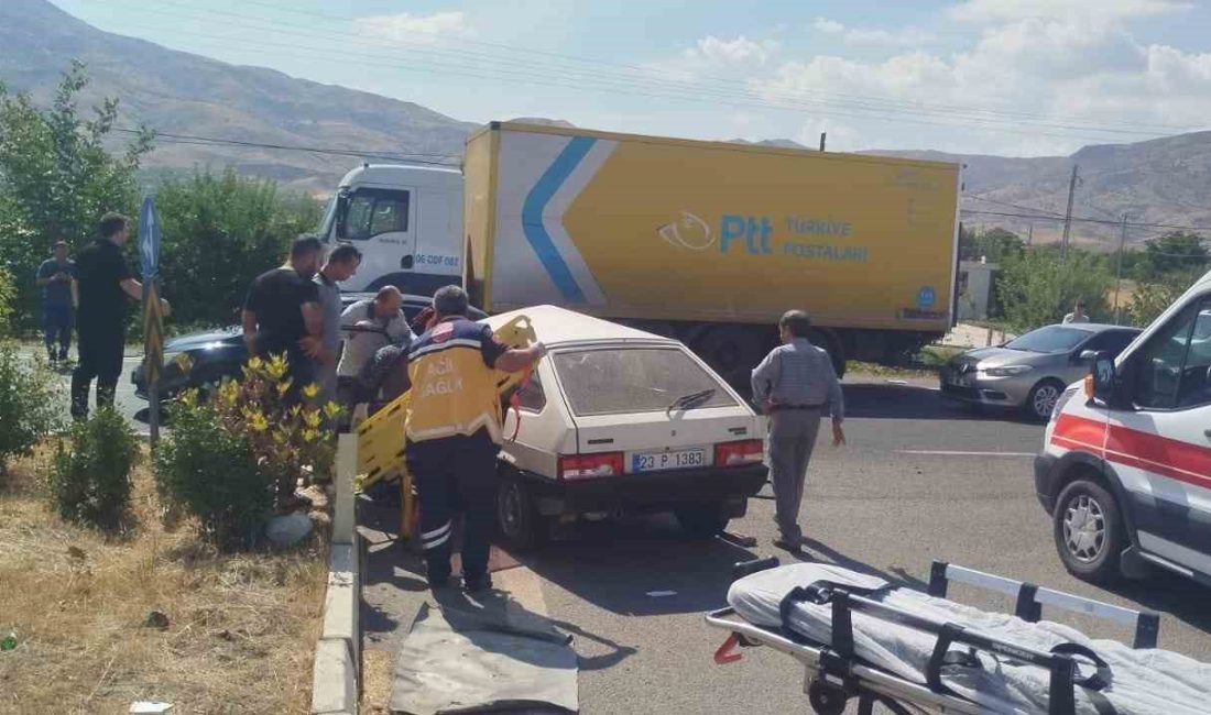 ELAZIĞ’DA KAMYON İLE OTOMOBİLİM ÇARPIŞMASI SONUCU MEYDANA GELEN KAZADA, 1