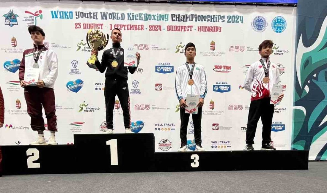 İLKADIMLI SPORCU HÜSEYİN EMRE YILDIRIM, KİCKBOKSTA DÜNYA 3’ÜNCÜSÜ OLDU