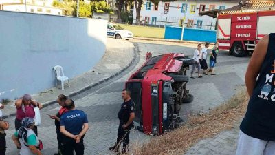 KOÇARLI’DA KAMYONET DEVRİLDİ: 1 YARALI