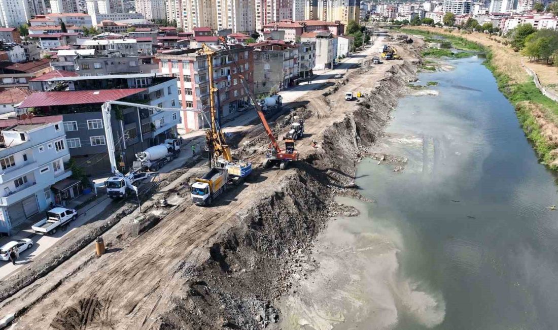 SAMSUN’DA DAHA ÖNCEDEN TAŞKINLARA NEDEN OLAN MERT IRMAĞI ISLAH ÇALIŞMALARINDA