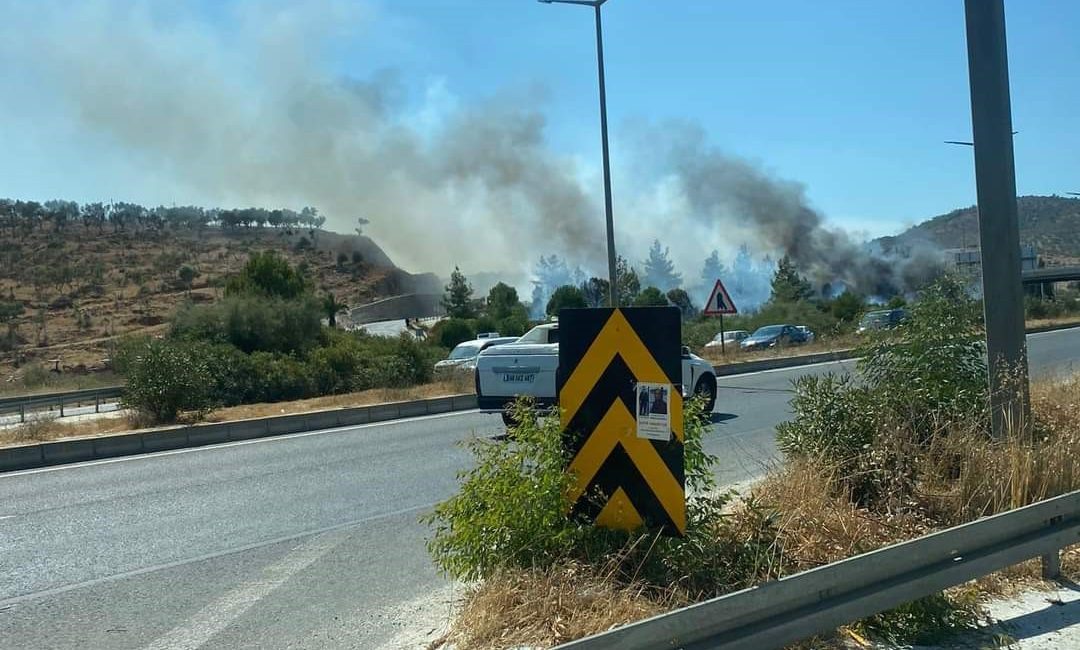 MUĞLA'NIN MİLAS İLÇESİNDE ÇIKAN ORMAN YANGININA EKİPLERİN MÜDAHALESİ SÜRÜYOR.