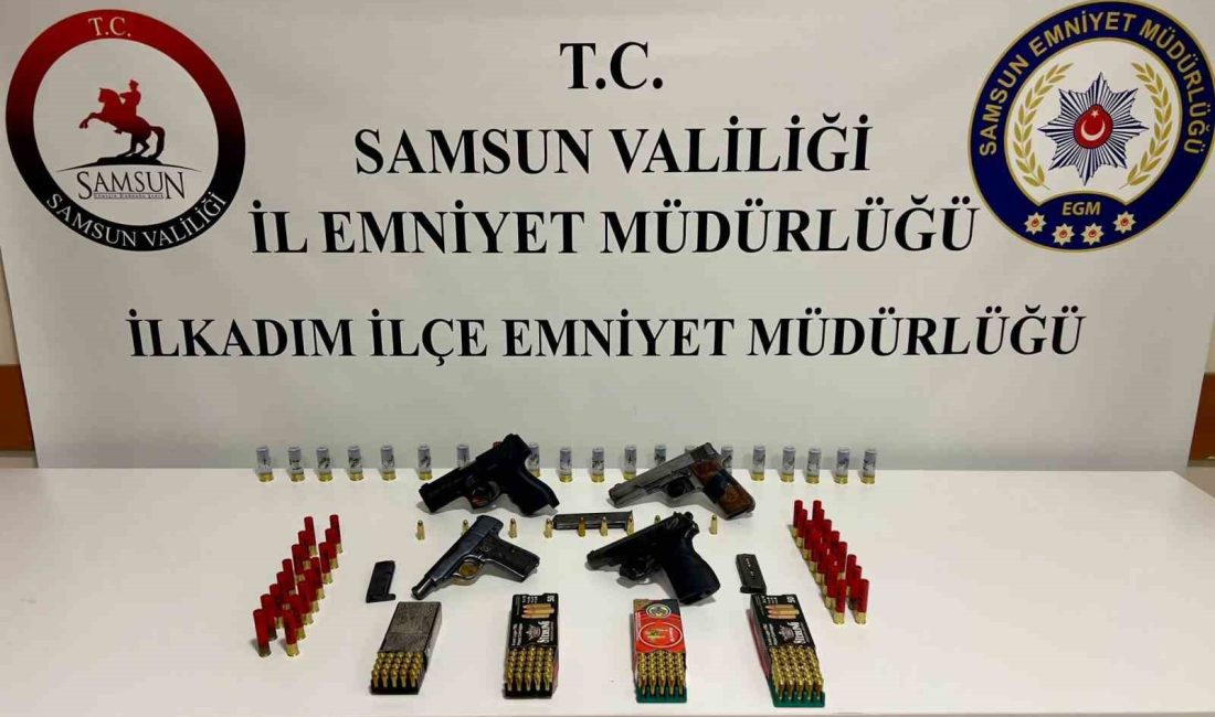 SAMSUN'DA POLİS TARAFINDAN BİR EVDE YAPILAN ARAMADA 1"İ KURUSIKI OLMAZ