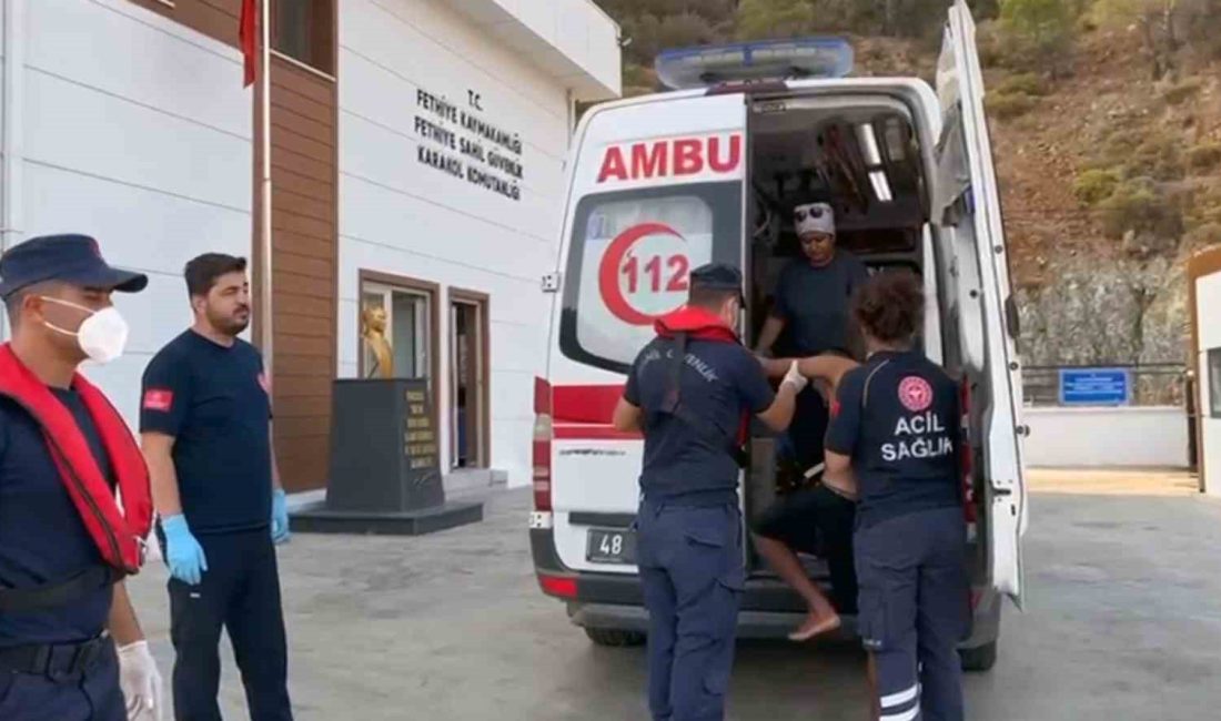 MUĞLA’NIN FETHİYE İLÇESİ AÇIKLARINDA SEYREDEN GEZİ TEKNESİNDE YARALANAN VATANDAŞ SAHİL