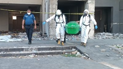 GAZİANTEP'TE DEPREMDE AĞIR HASAR ALAN VE YIKILMASI PLANLANAN BİNANIN EKSİ