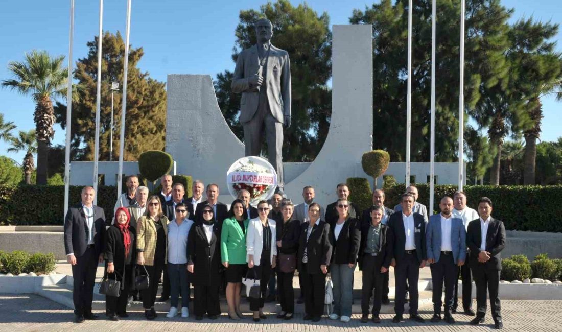 İZMİR'İN ALİAĞA İLÇESİNDE, 19 EKİM MUHTARLAR GÜNÜ DÜZENLENEN TÖRENLE KUTLANDI.