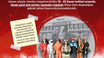 ANKARA BÜYÜKŞEHİR BELEDİYESİ KPSS PUANIYLA 300 İTFAİYE ERİ ALIMI YAPACAĞINI