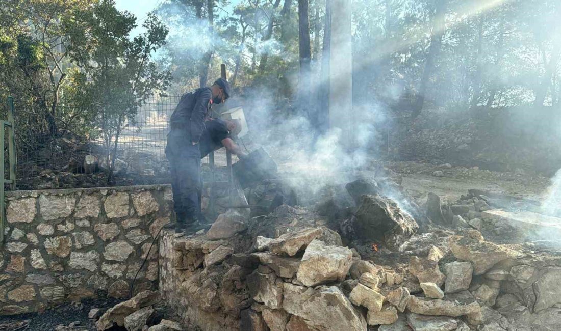 MUĞLA'NIN MENTEŞE İLÇESİNDE ÇIKAN ORMAN YANGINI KISMEN KONTROL ALTINA ALINIRKEN,