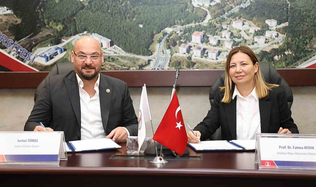 ATAKUM BELEDİYE BAŞKANI SERHAT TÜRKEL, OMÜ REKTÖRÜ PROF. DR. FATMA