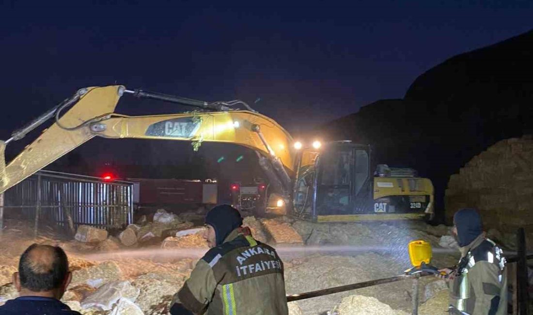 ANKARA’DA, GECE SAATLERİNDE BİR AHIRDA MEYDANA GELEN YANGIN, İTFAİYE EKİPLERİNİN