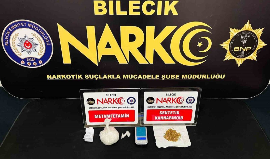BİLECİK’TE GERÇEKLEŞTİRİLEN UYUŞTURUCU OPERASYONUNDA 1 ŞAHIS YAKALANIRKEN, DİĞER ŞÜPHELİ ŞAHIS