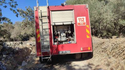 AYDIN'IN BUHARKENT İLÇESİNDE MEYDANA GELEN ARAZİ YANGINI İTFAİYE EKİPLERİNİN HIZLI