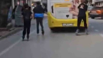 BURSA’DA TEHLİKELİ YOLCULUK KAMERADA