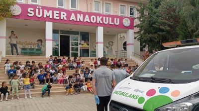 ADIYAMAN BELEDİYESİ VETERİNER MÜDÜRLÜĞÜ EKİPLERİ OKULLARDA PATİBULANS ADLI HAYVAN AMBULANSINI