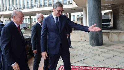 CUMHURBAŞKANI RECEP TAYYİP ERDOĞAN, RESMİ TEMASLARDA BULUNMAK ÜZERE GELDİĞİ BELGRAD’DA