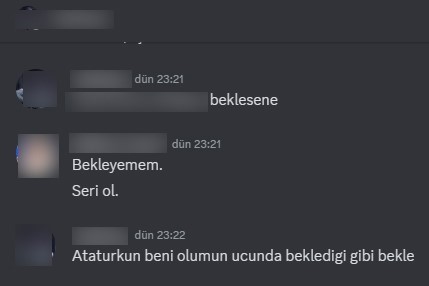 ATATÜRK'E HAKARET EDİLEN BİR EKRAN GÖRÜNTÜSÜ.