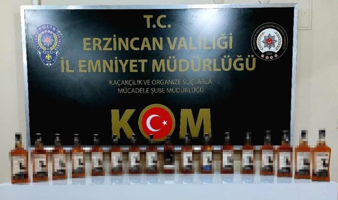 ERZİNCAN’DA 17 ŞİŞE KAÇAK İÇKİ ELE GEÇİRİLDİ