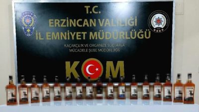 ERZİNCAN’DA 17 ŞİŞE KAÇAK İÇKİ ELE GEÇİRİLDİ