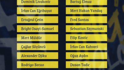 FENERBAHÇE’NİN TRENDYOL SÜPER LİG’DE YARIN OYNAYACAĞI SAMSUNSPOR MAÇI KAMP KADROSUNDA
