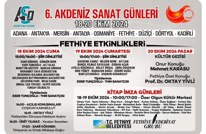 FETHİYE’DE 6. AKDENİZ SANAT GÜNLERİ BAŞLIYOR