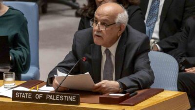 FİLİSTİN'İN BM DAİMİ GÖZLEMCİSİ RİYAD MANSUR, BİRLEŞMİŞ MİLLETLER (BM) GÜVENLİK