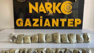 GAZİANTEP'TE BİR HAFTADA YAPILAN NARKOTİK OPERASYONLARINDA 86 KİLO SKUNK İLE