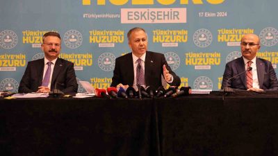 ESKİŞEHİR’DE TÜRKİYE’NİN HUZURU TOPLANTISI ARDINDAN AÇIKLAMA YAPAN İÇİŞLERİ BAKANI ALİ