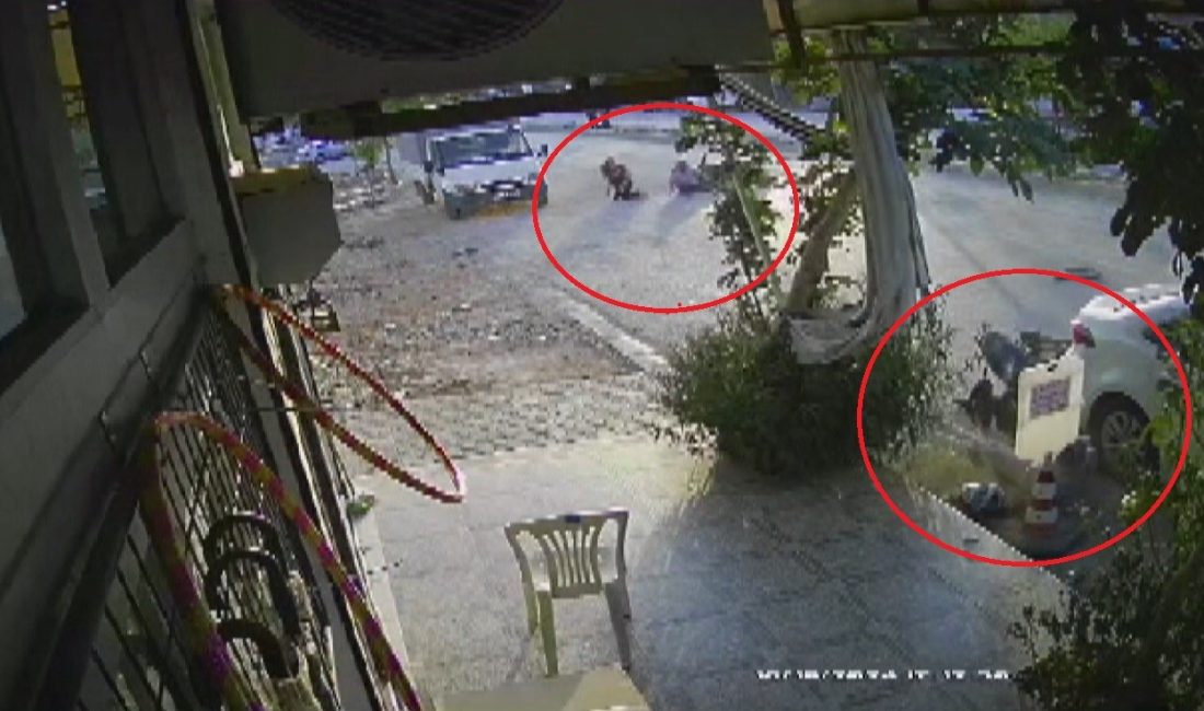HATAY’IN ANTAKYA İLÇESİNDE 2 MOTOSİKLETİN ÇARPIŞTIĞI KAZA ANI GÜVENLİK KAMERASINA