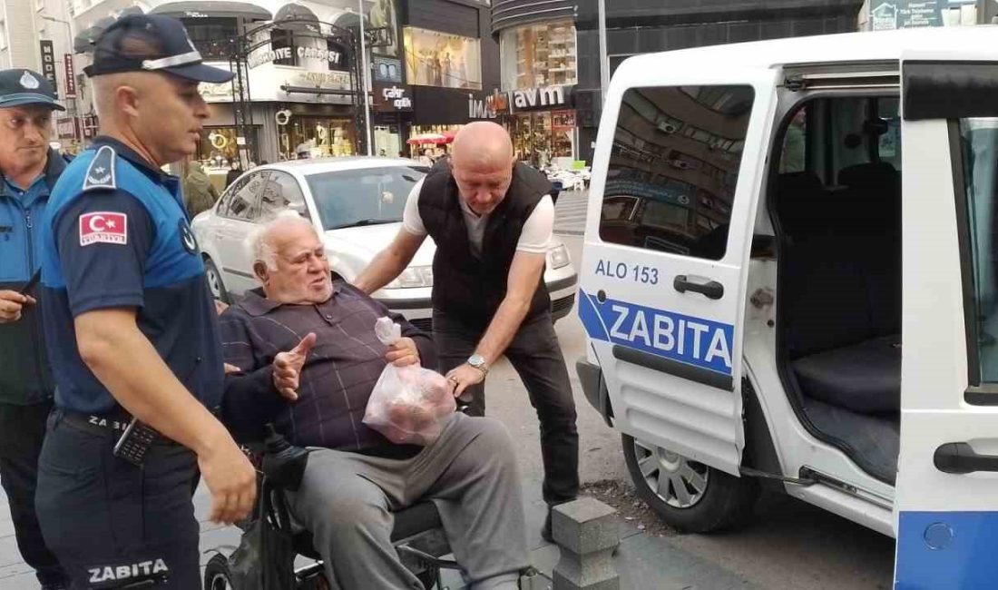 SAMSUN’UN İLKADIM İLÇESİNE ZABITA EKİPLERİ, AKÜLÜ SANDALYESİNİN ŞARJI BİTEN BİR