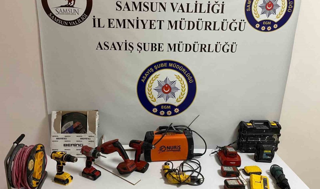 SAMSUN'DA İNŞAATTAN 120 BİN TL DEĞERİNDE ELEKTRİKLİ İNŞAAT MAKİNELERİ VE