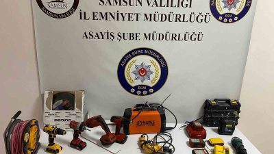 SAMSUN'DA İNŞAATTAN 120 BİN TL DEĞERİNDE ELEKTRİKLİ İNŞAAT MAKİNELERİ VE