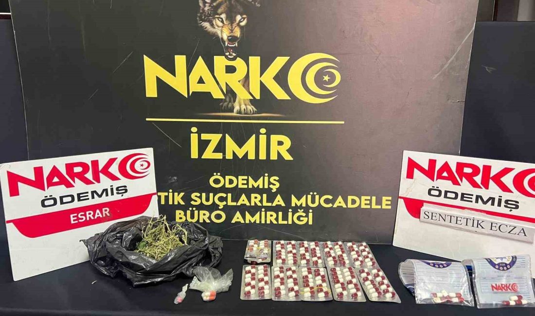 İZMİR'İN ÖDEMİŞ İLÇESİNDE POLİS EKİPLERİ TARAFINDAN UYUŞTURUCU TACİRLERİNE YÖNELİK 15