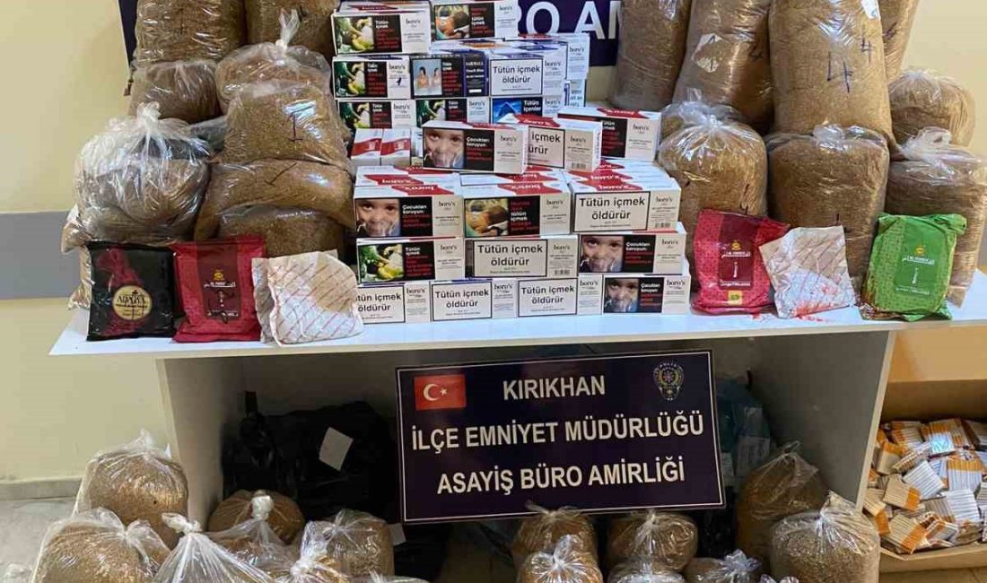 HATAY’DA POLİS EKİPLERİ TARAFINDAN GERÇEKLEŞTİRİLEN ÇALIŞMALARDA KİLOLARCA KAÇAK TÜTÜN ELE