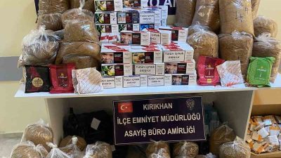 HATAY’DA POLİS EKİPLERİ TARAFINDAN GERÇEKLEŞTİRİLEN ÇALIŞMALARDA KİLOLARCA KAÇAK TÜTÜN ELE