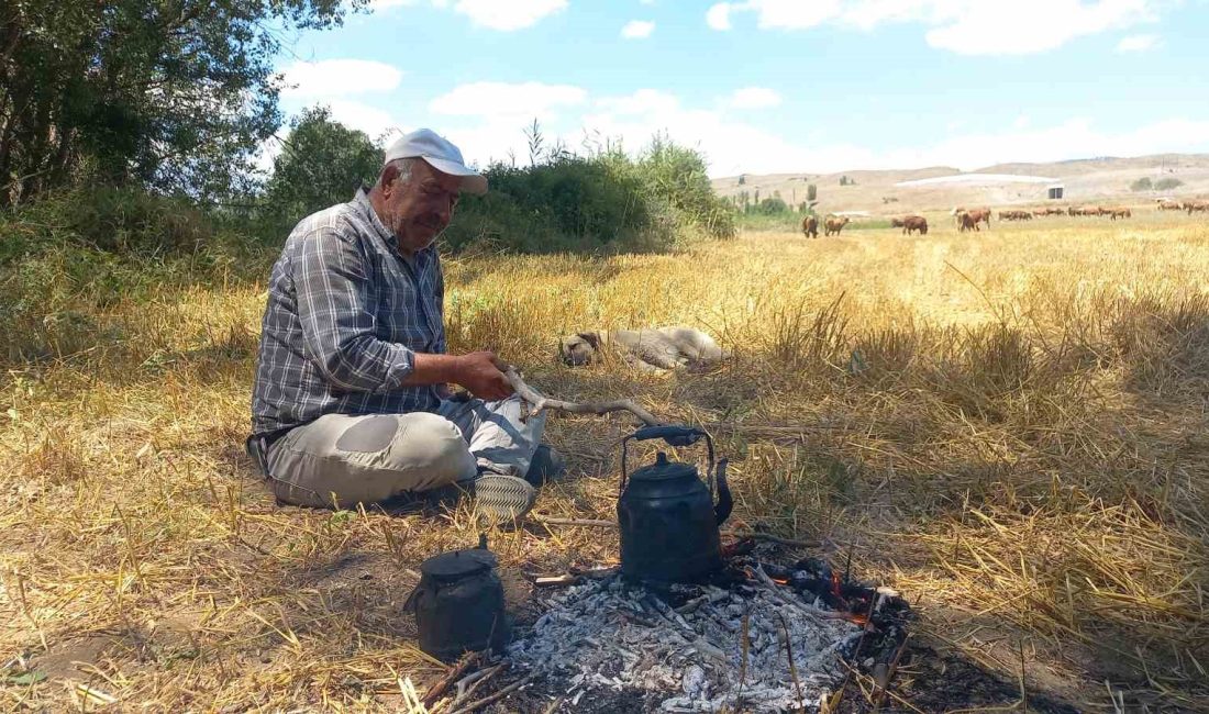 YOZGAT’TA HAYVANLARINI OTLATMAK İÇİN GİTTİKLERİ MERADA YORGUNLUKLARINI KOR ATEŞTE KAYNATTIKLARI