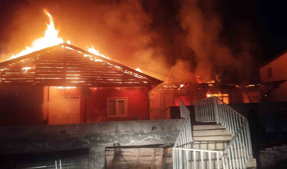 TOKAT'TA BİR KÖYDE ÇIKAN YANGINDA İKİ EV KULLANILAMAZ HALE GELDİ.