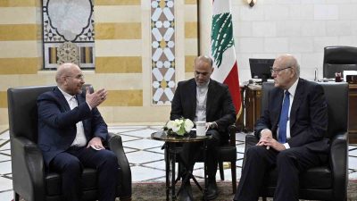 LÜBNAN BAŞBAKANI NECİB MİKATİ, İRAN MECLİS BAŞKANI MUHAMMED BAKIR GALİBAF'IN