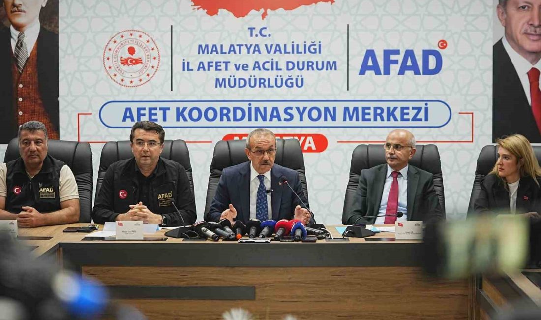 AFAD BAŞKANI OKTAY MEMİŞ, MALATYA VALİSİ SEDDAR YAVUZ, BÜYÜKŞEHİR BELEDİYE