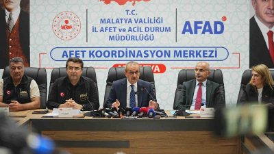 AFAD BAŞKANI OKTAY MEMİŞ, MALATYA VALİSİ SEDDAR YAVUZ, BÜYÜKŞEHİR BELEDİYE