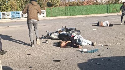 ŞANLIURFA’NIN CEYLANPINAR İLÇESİNDE MOTOSİKLETİN OTOMOBİLE YANDAN ÇARPMASI SONUCU MEYDANA GELEN