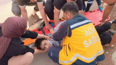 ADIYAMAN'IN GÖLBAŞI İLÇESİNDE SÜRÜCÜSÜNÜN DİREKSİYON HAKİMİYETİNİ KAYBETTİĞİ MOTOSİKLETİN TAKLA ATMA