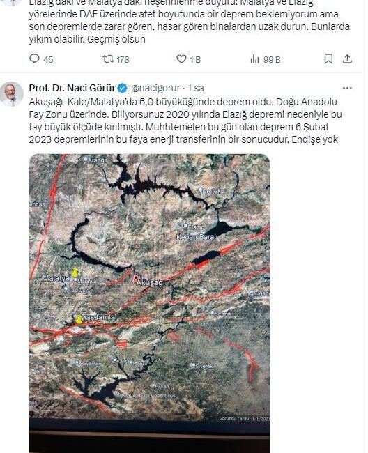 YER BİLİMCİ VE DEPREM UZMANI PROF. DR. NACİ GÖRÜR, MALATYA'NIN