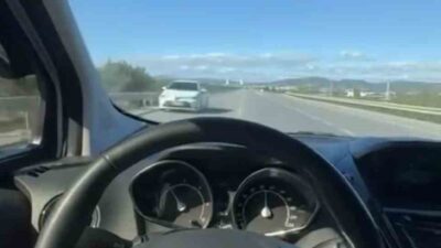 OTOBANDA TERS YÖNDEN İLERLEDİ, KAZA BÖYLE TEĞET GEÇTİ