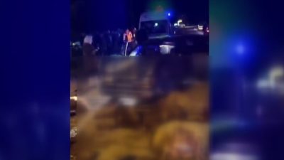 OTOMOBİL KOYUN SÜRÜSÜNE ÇARPTI; 6 YARALI, 20 KOYUN TELEF OLDU