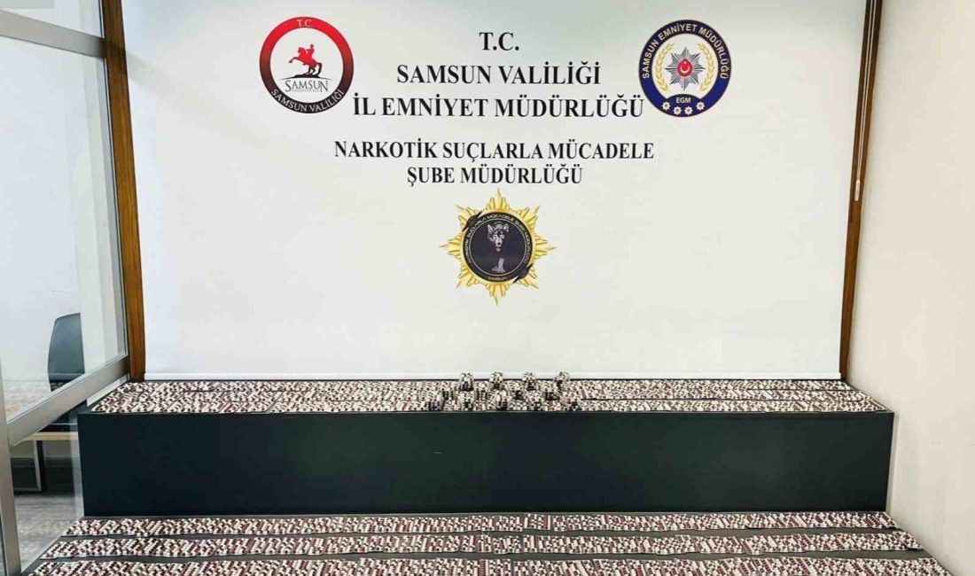 SAMSUN'DA NARKOTİK POLİSİ TATAFINDAN BİR ARAÇTA YAPILAN ARAMADA, 5530 ADET